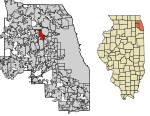 DuPage County Illinois Incorporated and Unincorporated areas Bensenville Highlighted